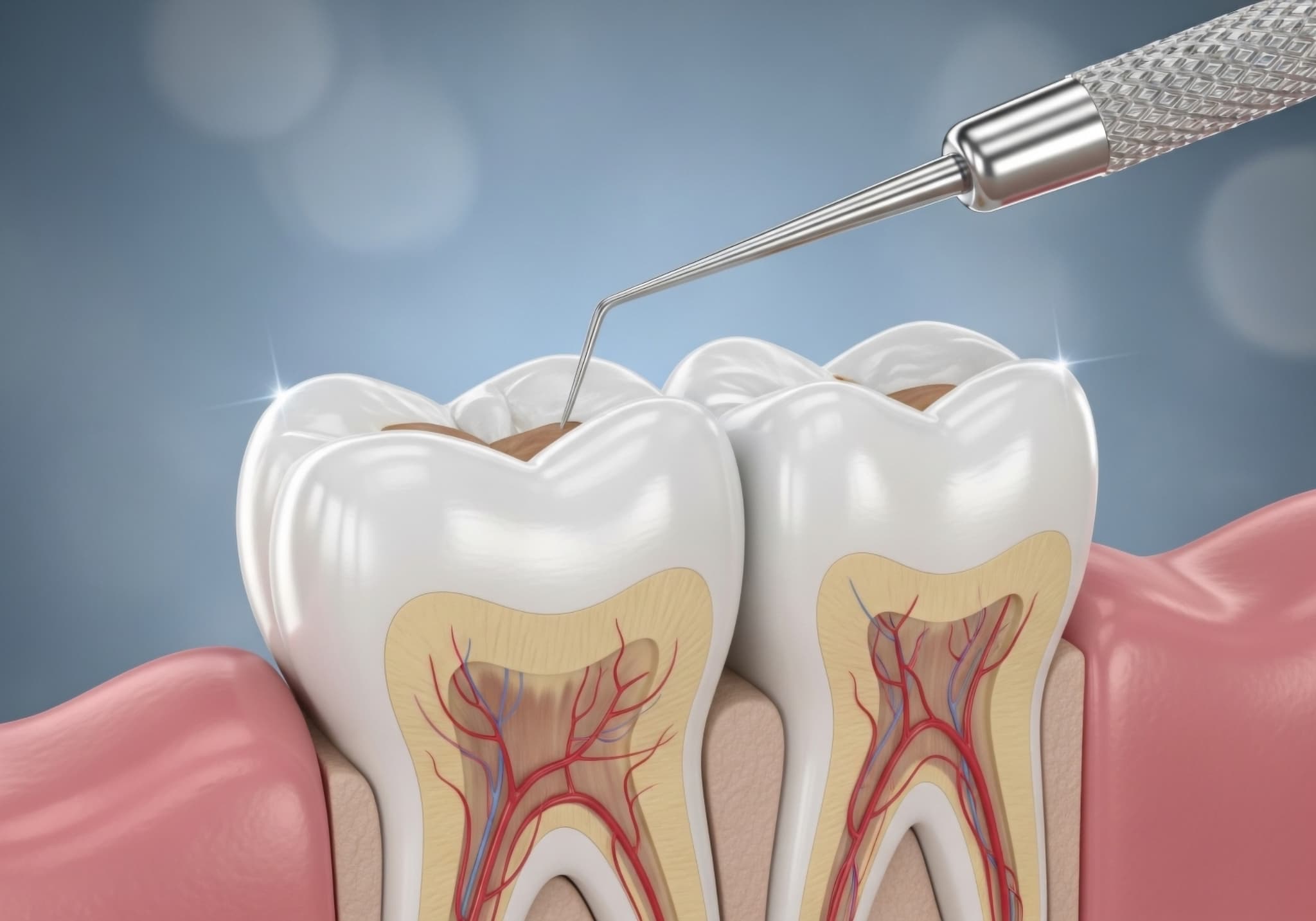 歯の神経の治療の様子