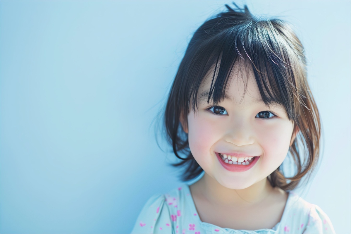 出っ歯を矯正した綺麗な子どもの歯